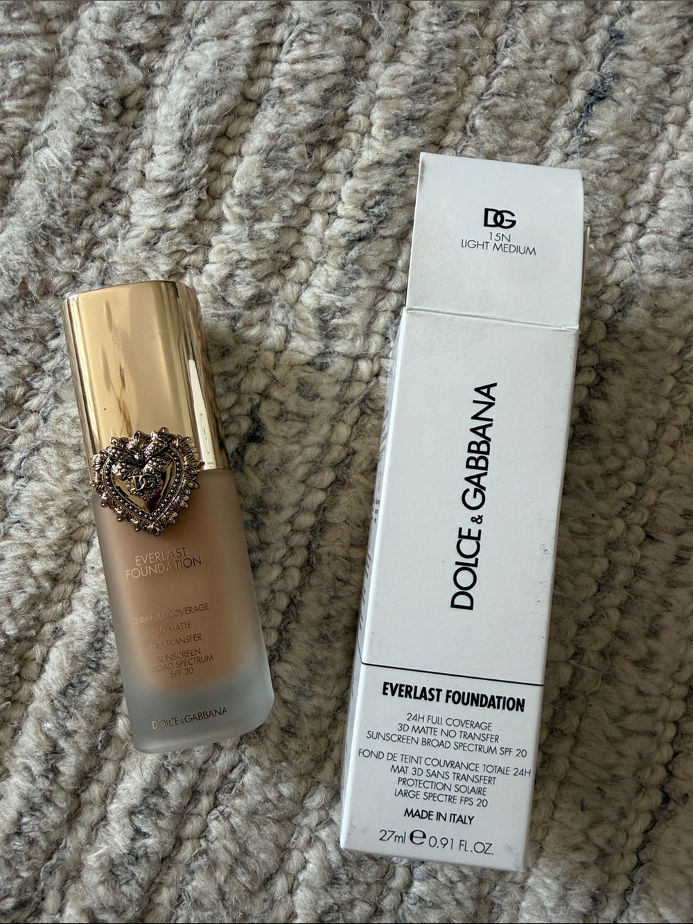 Dolce & Gabbana Everlast Foundation - Frosted Glass Bottle with Gold Cap
